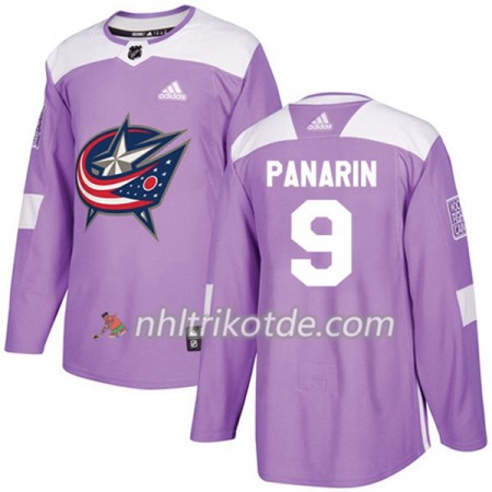 Blue Jackets Trikot Artemi Panarin 9 Adidas 2017-2018 Lila Fights Cancer Practice Authentic - Herren